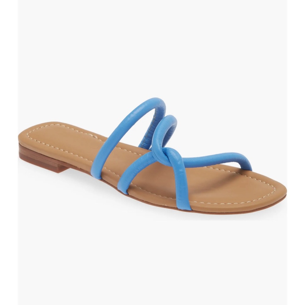 Madewell Blue and Tan Sandals